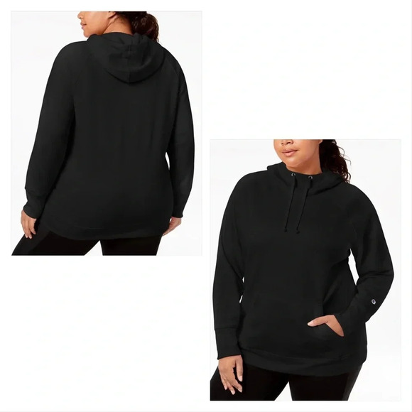 CHAMPION NWT Black Plus Size Powerblend Fleece Hoodie - Picture 3 of 12